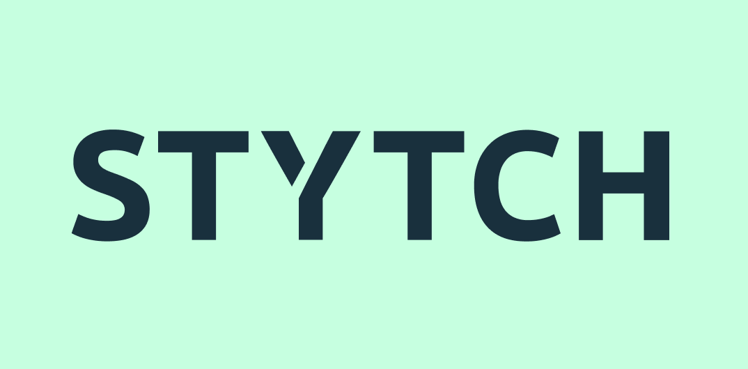 The Stytch logo on a mint green background
