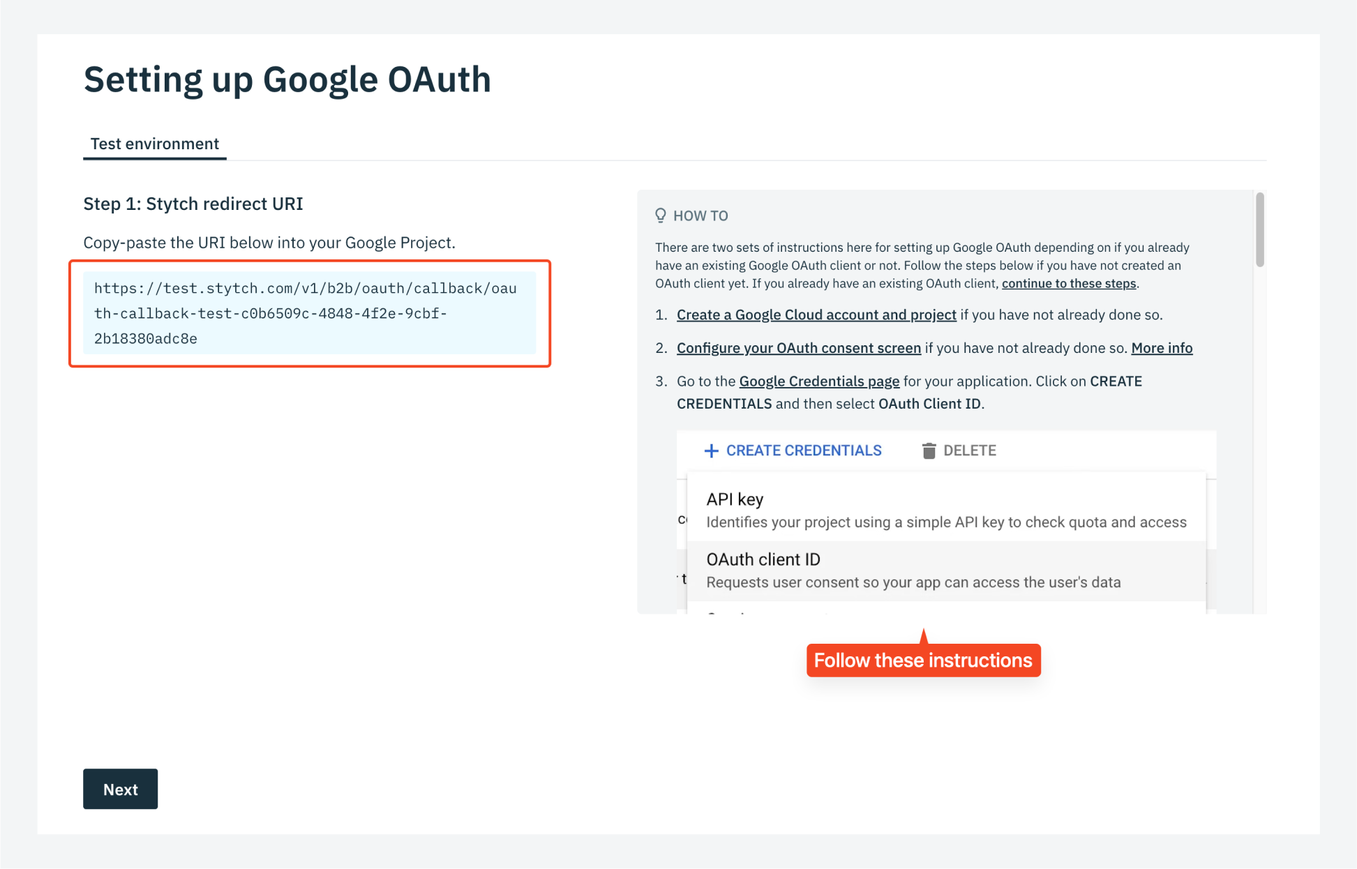 Stytch Google OAuth setup