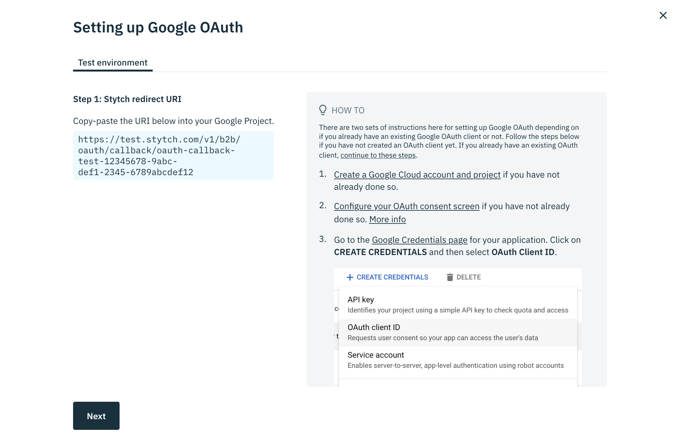 Stytch Google OAuth setup